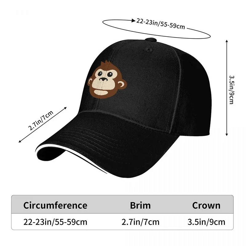 새로운 원숭이 얼굴 로고 야구 모자 남성과 여성을 위한 - Women Accessories Logo Design 리뷰 및 가격