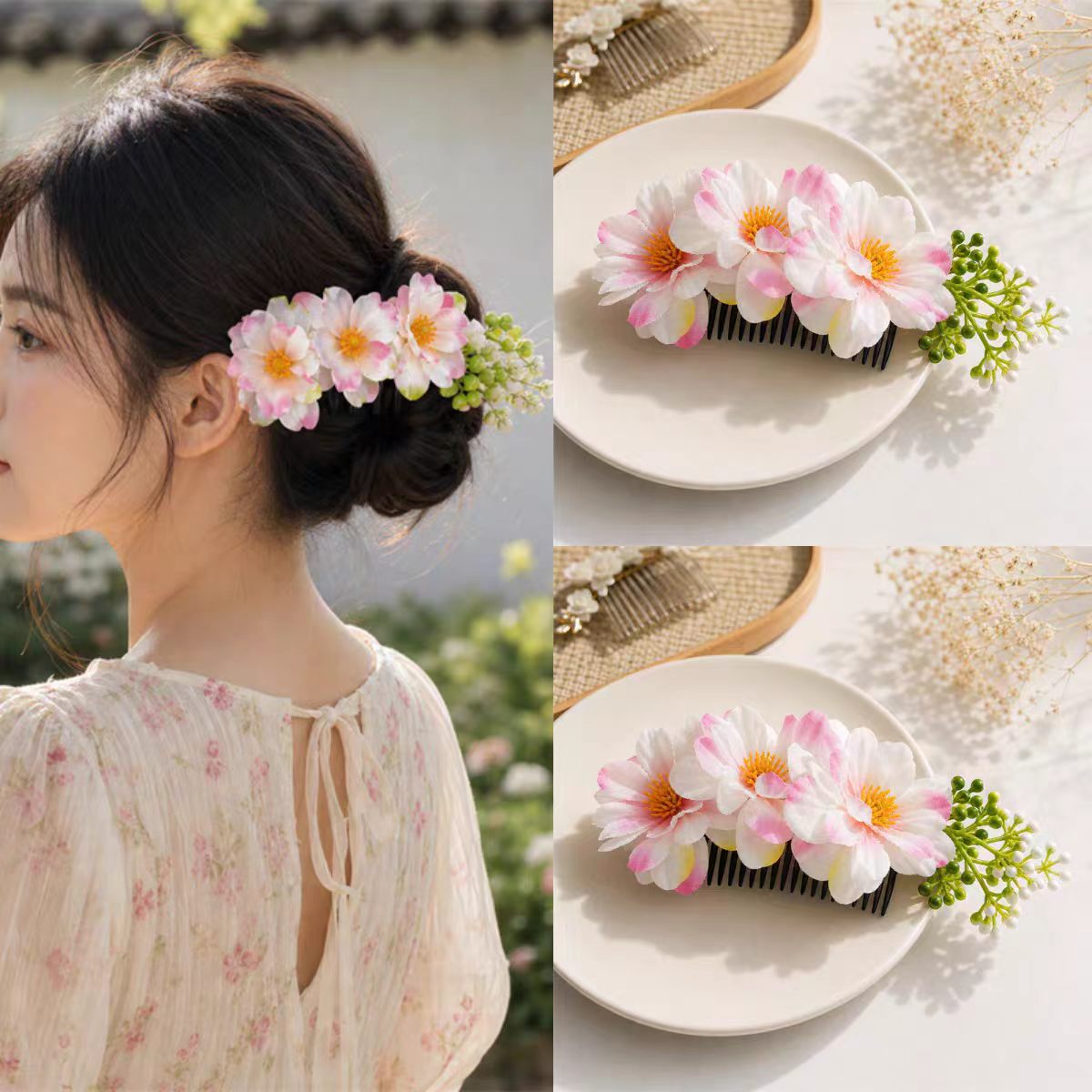 중국 다이족 수제 꽃 머리 장식, 민족 스타일 댄스 헤 - Women Accessories Photos 리뷰 및 가격