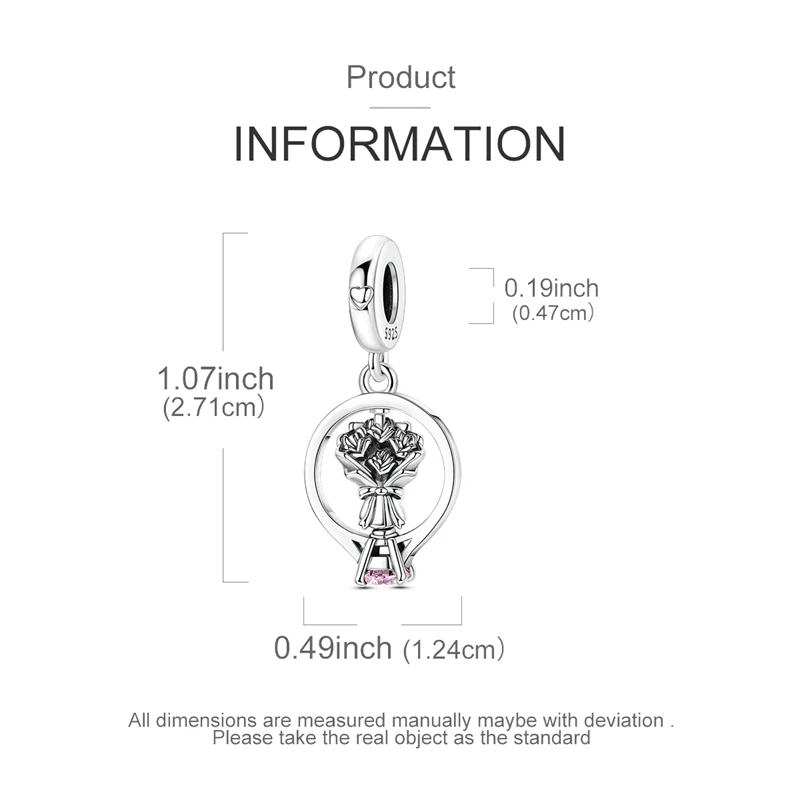 925 실버 참 비즈 회전 가능한 부케 웨딩 링 펜던트 - Women Accessories Bouquet 리뷰 및 가격