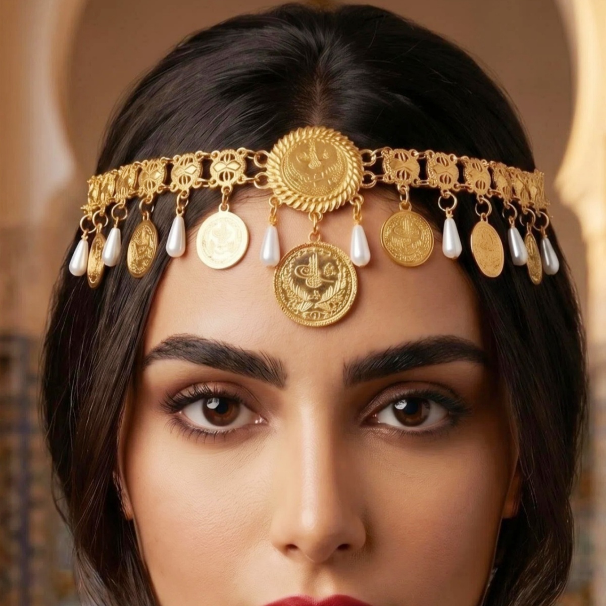 쿠르드족 헤드피스 장신구 이집트 금색 금속 동전 모조  - Women'S Egyptian Accessories 리뷰 및 가격