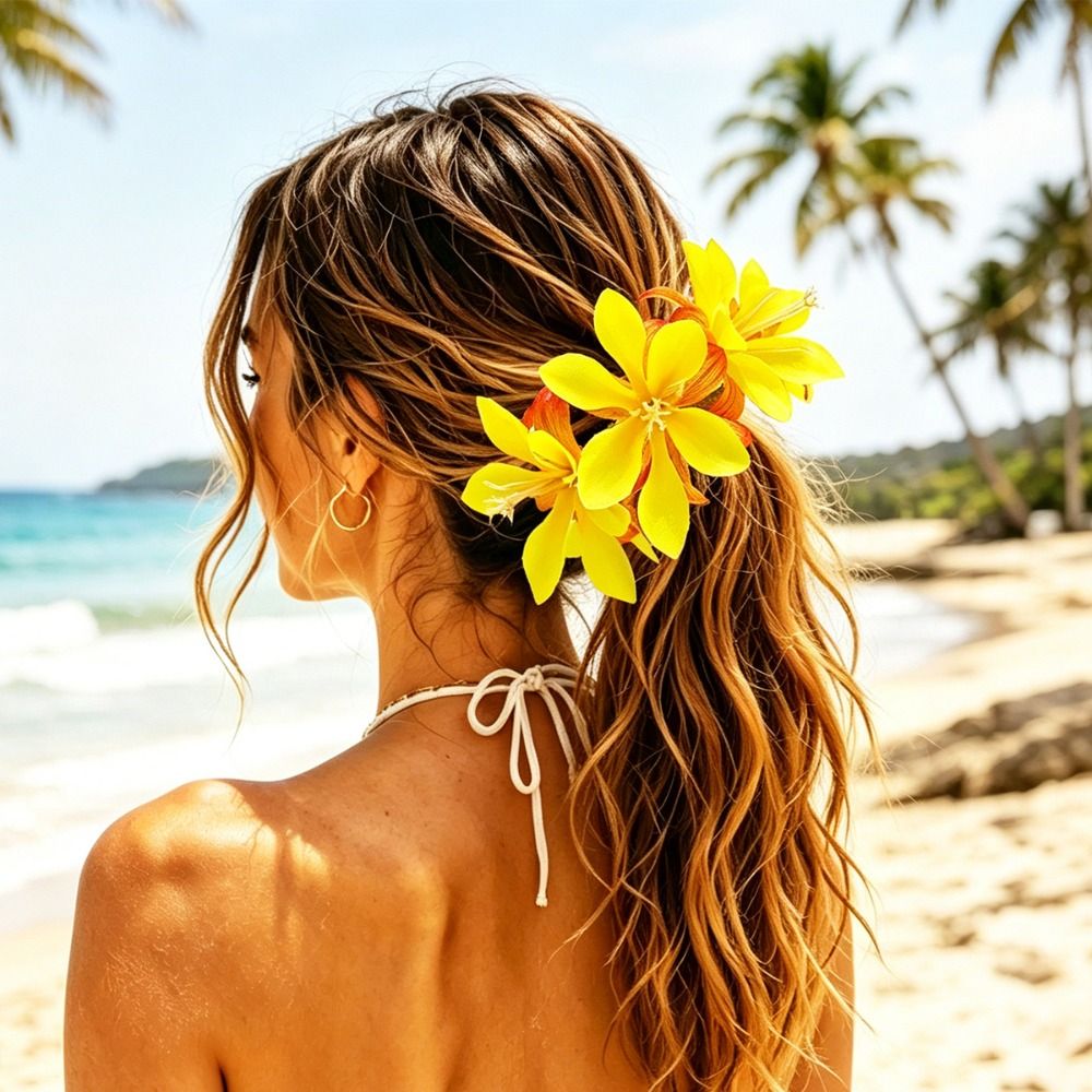 패브릭 인공 꽃 헤어 스크런치 가볍고 재사용 가능한 꽃 - Women Accessories Photos 리뷰 및 가격