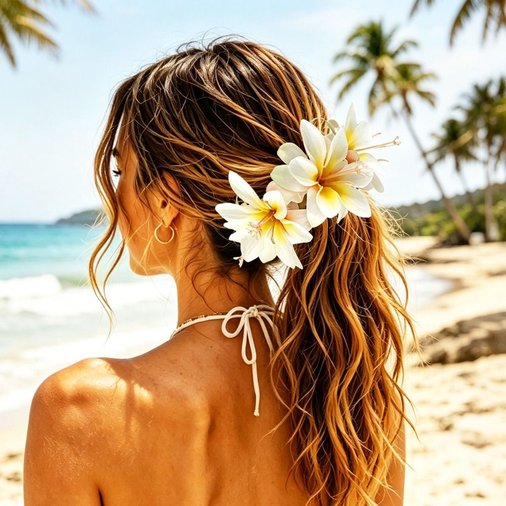 패브릭 인공 꽃 헤어 스크런치 가볍고 재사용 가능한 꽃 - Women Accessories Photos 리뷰 및 가격