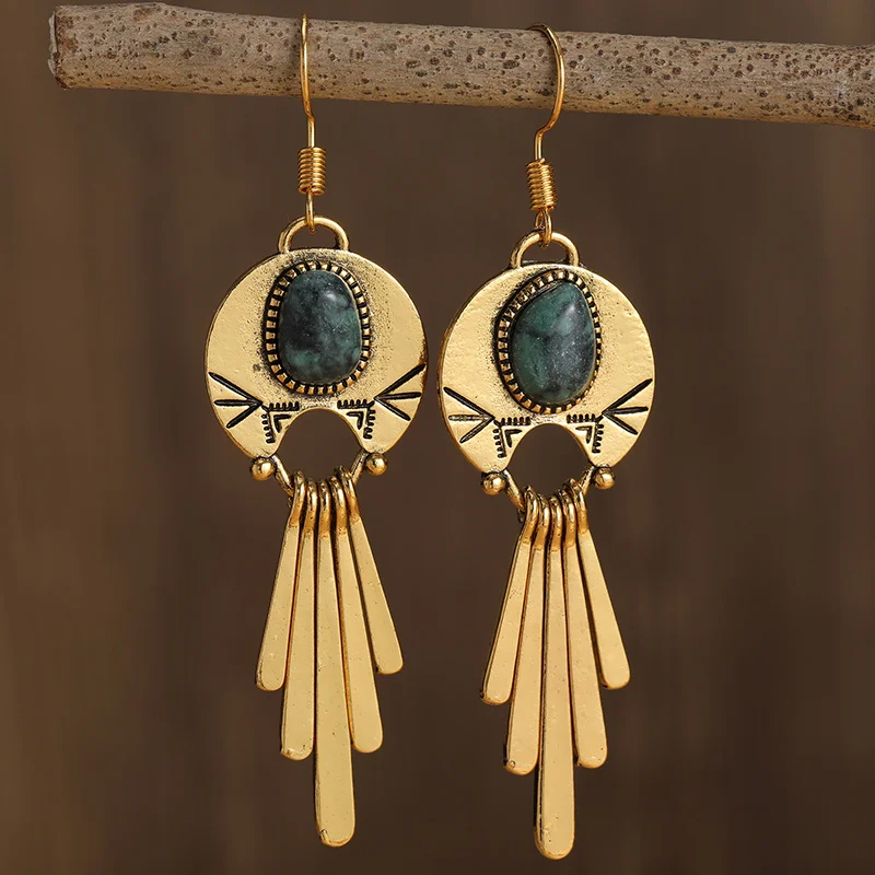 레트로 보헤미안 새로운 모조 청록색 영감을받은 우아한  - Women Accessories Earrings 리뷰 및 가격