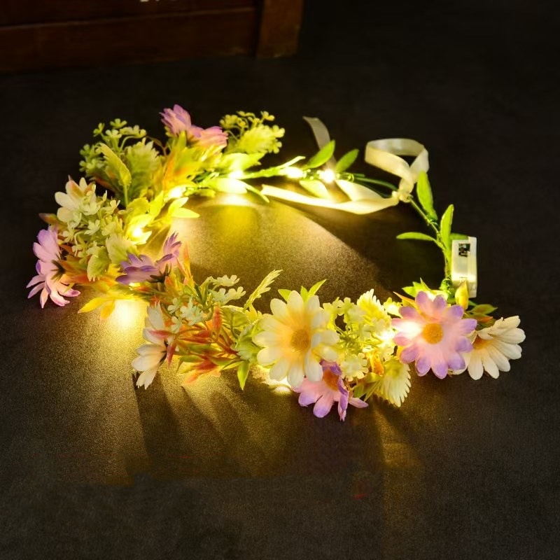 LED 조명 꽃 화관 머리띠 발광 꽃 화환 헤드피스 어 - Women Accessories Photos 리뷰 및 가격