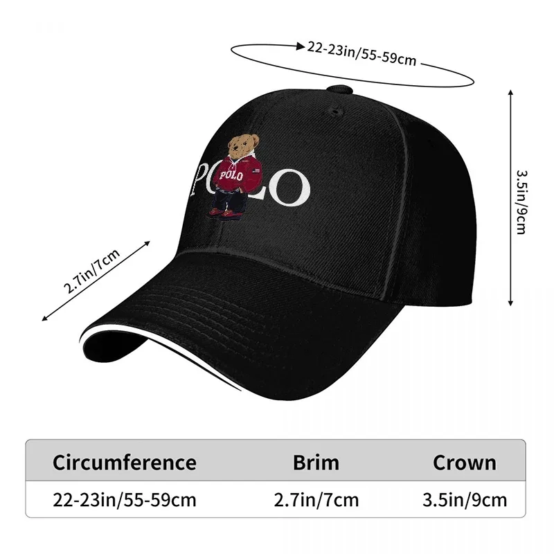 새로운 BEAR 로고 블랙 야구 모자, 흰색 테두리,  - Women Accessories Logo Design 리뷰 및 가격