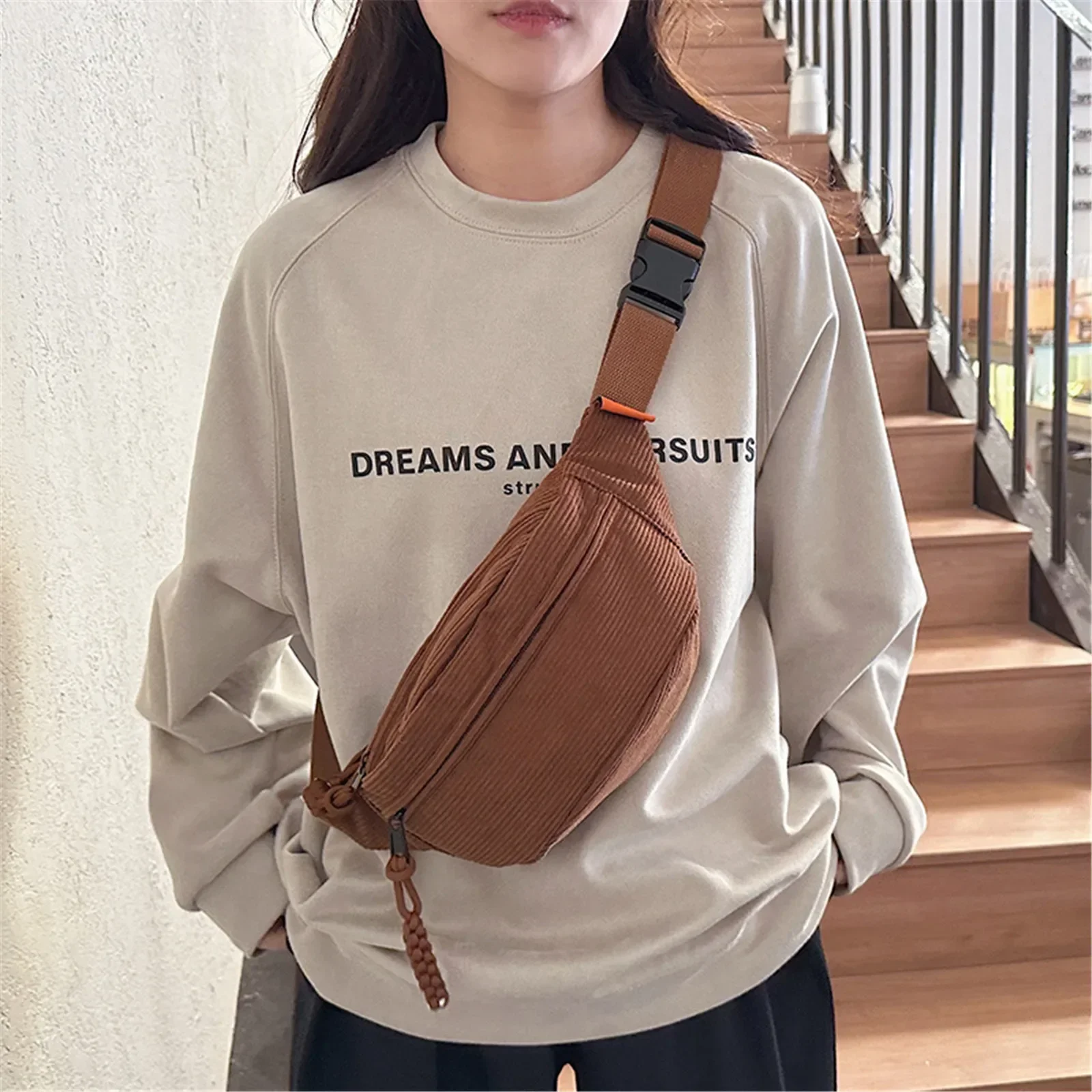 2024 패션 패니 팩 캐주얼 코듀로이 벨트 가방 여성 - Women Accessories Pouch 리뷰 및 가격