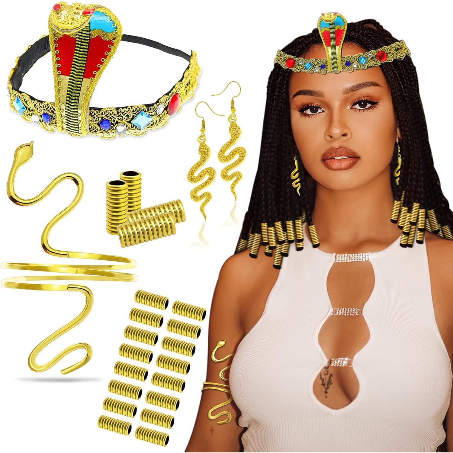 이집트 클레오 파트라 의상 액세서리 뱀 헤드 피스 골든 - Women'S Egyptian Accessories 리뷰 및 가격