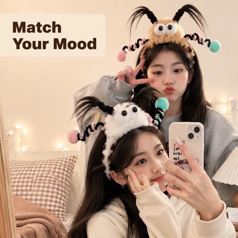 귀여운 푹신한 몬스터 눈 모양 헤어밴드 부드럽고 미끄럼 - Women Accessories Photos 리뷰 및 가격