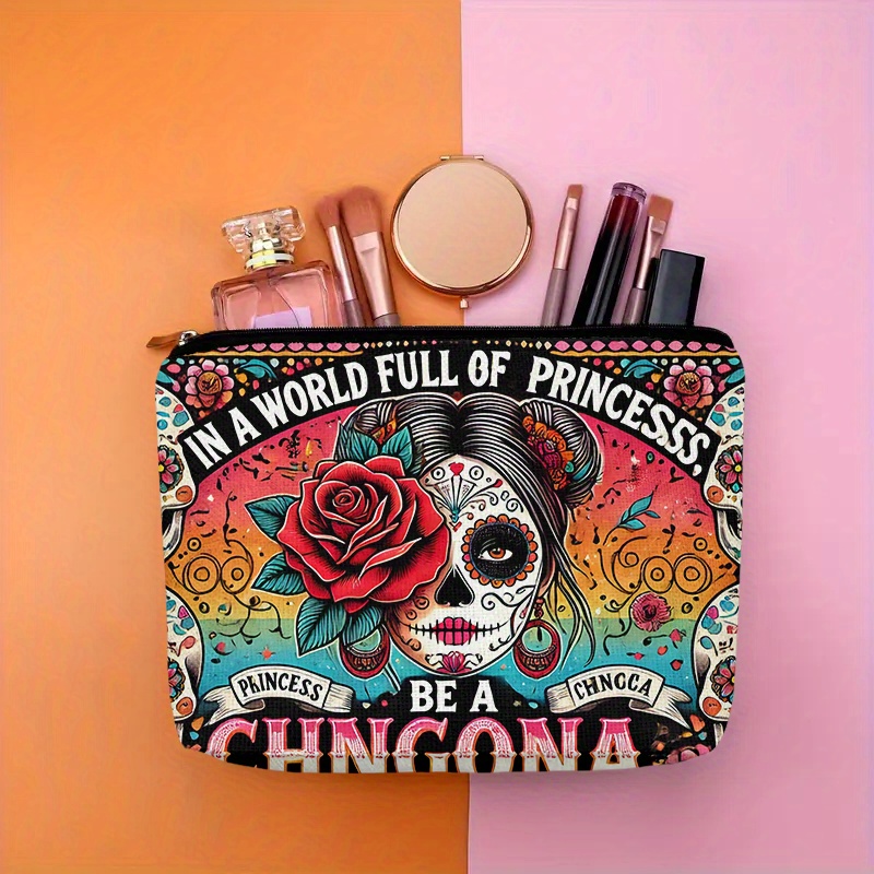 꽃과 해골 모양의 화장품 가방 - 여성용 귀여운 다기능 - Women Accessories Pouch 리뷰 및 가격