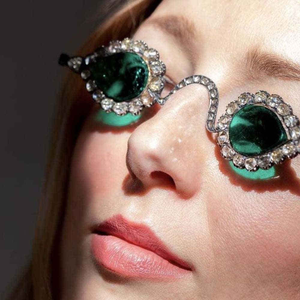 Stonefans 여성용 녹색 물방울 선글라스 프레임, - Women Accessories Photos 리뷰 및 가격