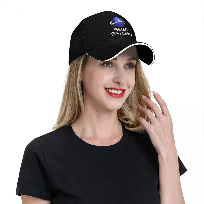 새로운 SEGA SATURN 로고 야구 모자 블랙 블루 - Women Accessories Logo Design 리뷰 및 가격